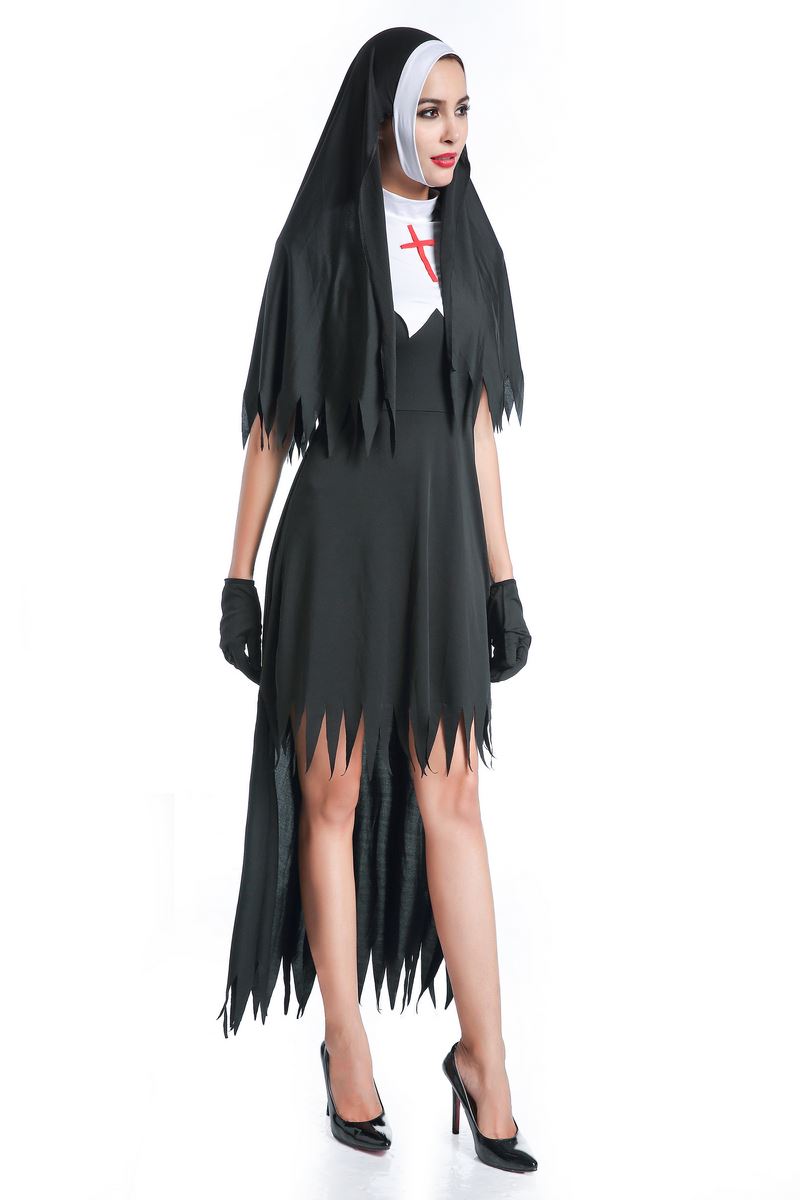 F1783 Womens Dreadful Nun Plus Size Costume